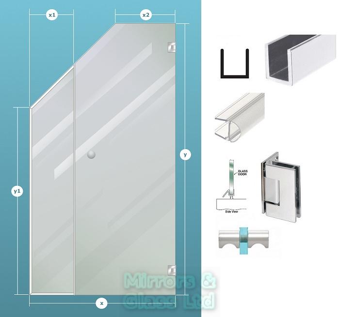 2-Piece Glass Shower Enclosure Ceiling Cut
